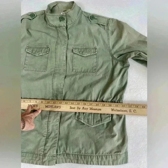 Gap Jacket Women XXL Barn Tour Lightweight Unlined Full Zip Snap army green - Picture 4 of 7